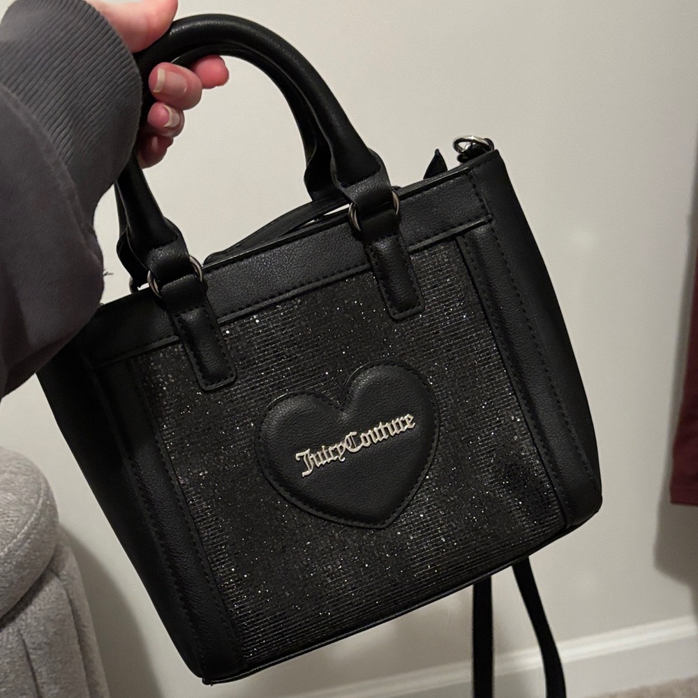 Juicy Couture Black Satchel with Heart Detail